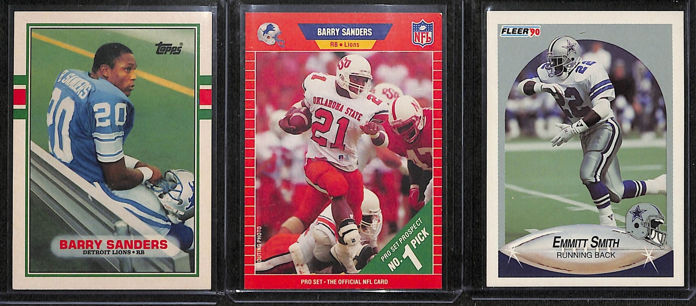 9-Card Football Rookie Card Lot w. (2) 1989 Score Barry Sanders (SGC 9 and SGC 8)