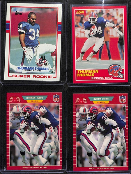 9-Card Football Rookie Card Lot w. (2) 1989 Score Barry Sanders (SGC 9 and SGC 8)