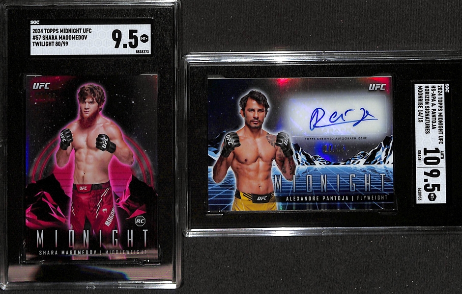 Lot of (16) 2024 Topps Midnight UFC Cards inc. Shara Magomendov RC #/99 SGC 9.5 & A. Pantoja Auto #/25 SGC 9.5 