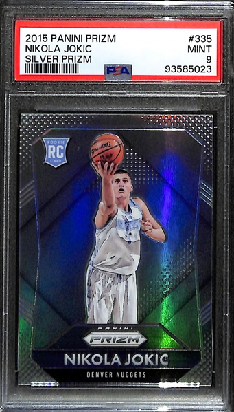 2015 Panini Prizm #335 Nikola Jokic Rookie Card Silver Prizm PSA 9 (RC)