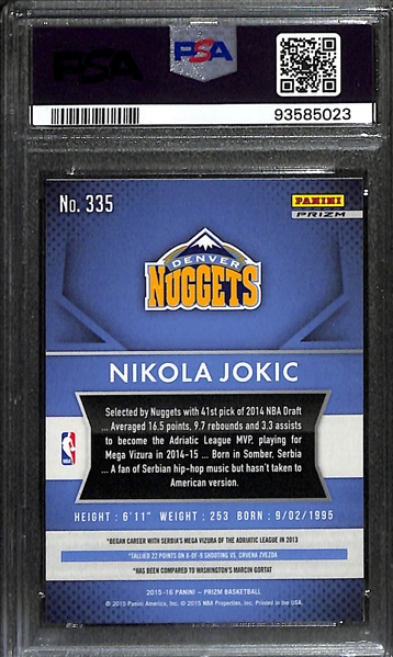 2015 Panini Prizm #335 Nikola Jokic Rookie Card Silver Prizm PSA 9 (RC)