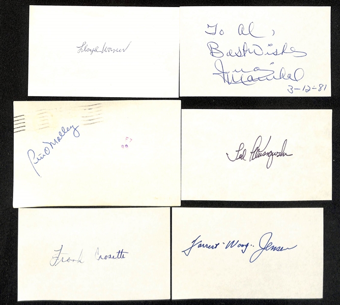 Lot of (100+) Signed Mostly Baseball Index Cards inc. Lloyd Waner, Peter O'Malley, Juan Marichal, + (JSA Auction Letter)