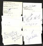 Lot of (50+) Signed Mostly Football Index Cards inc. John Madden, Pat Summerall, Ernie Stautner, + (JSA Auction Letter)