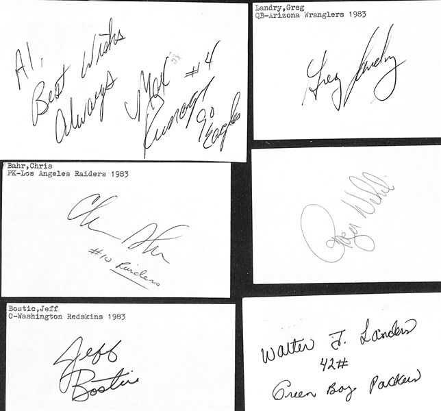 Lot of (50+) Signed Mostly Football Index Cards inc. John Madden, Pat Summerall, Ernie Stautner, + (JSA Auction Letter)