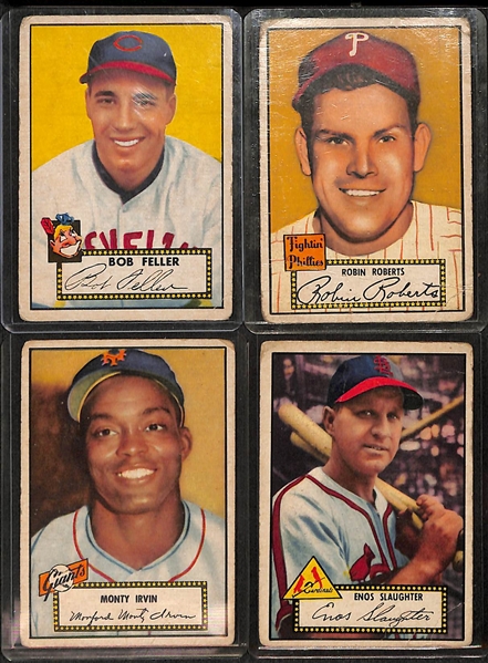 Lot of (88) Different 1952 Topps Baseball Cards w. Bob Feller & Robin Roberts