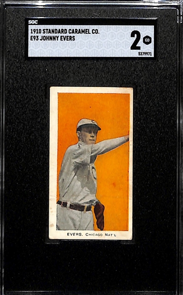 1910 E93 Standard Caramel Johnny Evers (HOF) Graded SGC 2