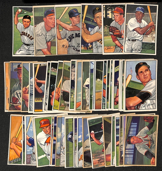 Lot of (57) Different 1952 Bowman Baseball Cards Ranging from #2-104 w. Minnie Minoso Rookie