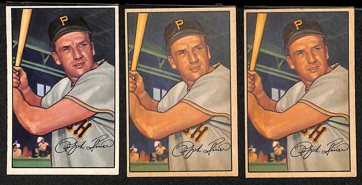 Lot of (75) Assorted 1952 Bowman Baseball Cards Ranging from #5-100 w. (3) Ralph Kiner Cards