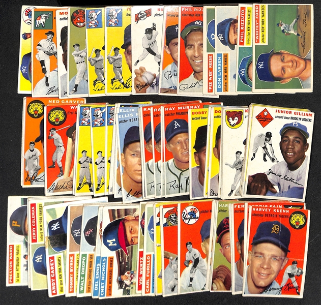 Lot of (90) Assorted 1954-1956 Topps Baseball Cards w. 1956 Whitey Ford & 1956 Phil Rizzuto