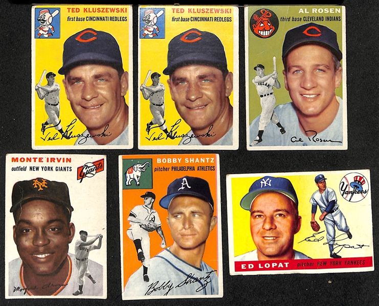 Lot of (90) Assorted 1954-1956 Topps Baseball Cards w. 1956 Whitey Ford & 1956 Phil Rizzuto