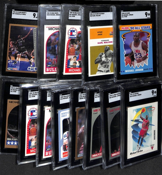 Lot of (13) SGC Graded Basketball Cards w. mostly Michael Jordan Cards & (1) Shaquille O'Neal Rookie