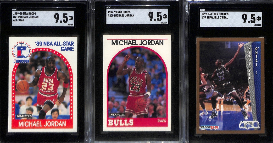 Lot of (13) SGC Graded Basketball Cards w. mostly Michael Jordan Cards & (1) Shaquille O'Neal Rookie