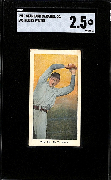 1910 E93 Standard Caramel Lot - George Gibson - Pirates (SGC 3) & Hooks Wiltse - NY Giants (SGC 2.5)