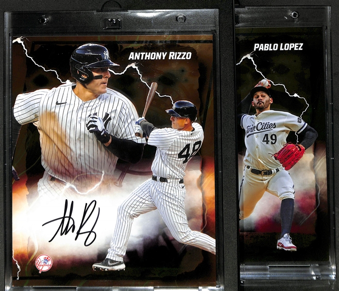 (2) Fanatics Emanate 8x10 Baseball Photos inc. Anthony Rizzo Auto #/25 & Pablo Lopez Auto #/50