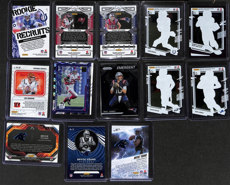 40+ Football Cards inc. 2023 Panini Obsidian Tyreek Hill Trifecta Patch #/199, Jaxon Smith-Njigba Patch Unbreakable (RC ) #/500, Parker Washington Auto (RC), & Will Anderson RPA #/199 