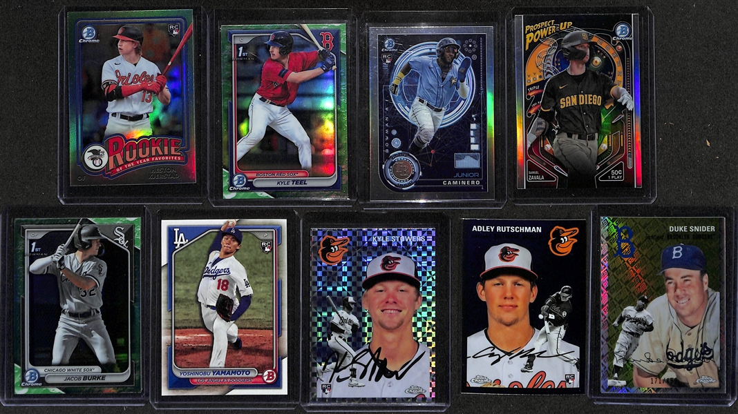 450+ Sports Cards w. 2023 Topps Chrome Platinum w. Babe Ruth #/499, Felix Hernandez Autograph, Shohei Ohtani (LAD Uniform) 