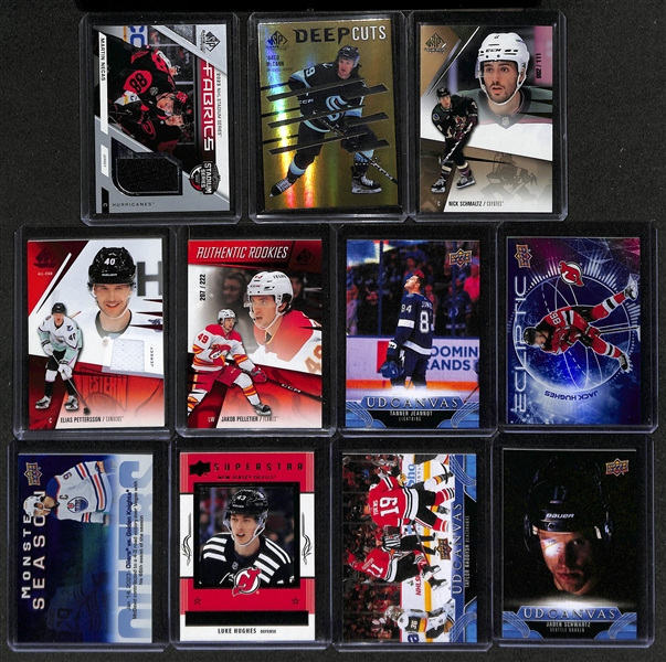 130+ Hockey Cards w. 2023-24 Upper Deck Series 2 Lucas Condotta Young Guns, 2023-24 Upper Deck Series Justin Sourdif Acetate Young Guns, 2023-24 Upper Deck Series 2 Tye Kartye Young Guns