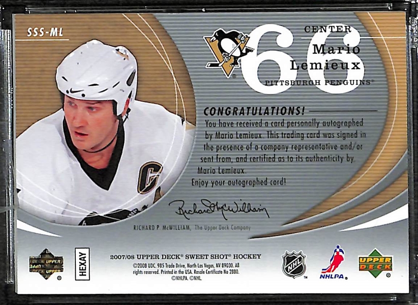 2007-08 Upper Deck Sweet Shot Signature Shots Stick Signings Mario Lemieux