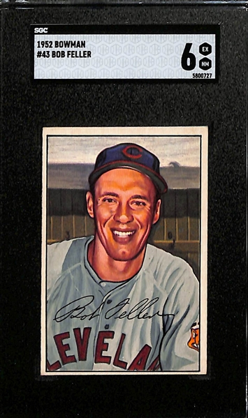 Lot of (2) 1952 Bowman Card - Bob Feller & George Kell (Both Graded SGC 6)