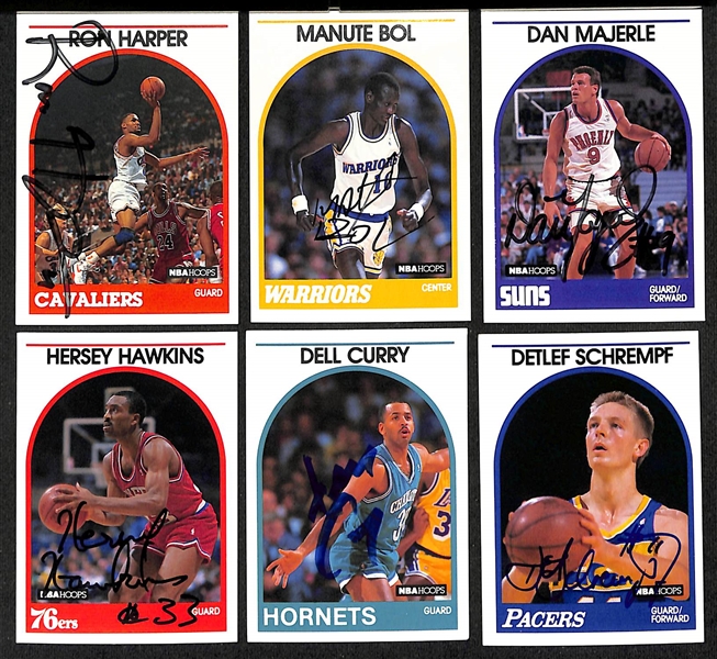 Lot of (120+) Signed 1989-90 NBA Hoops Basketball Cards inc. Karl Malone, Isiah Thomas, Kurt Rambis, + (JSA Auction Letter)