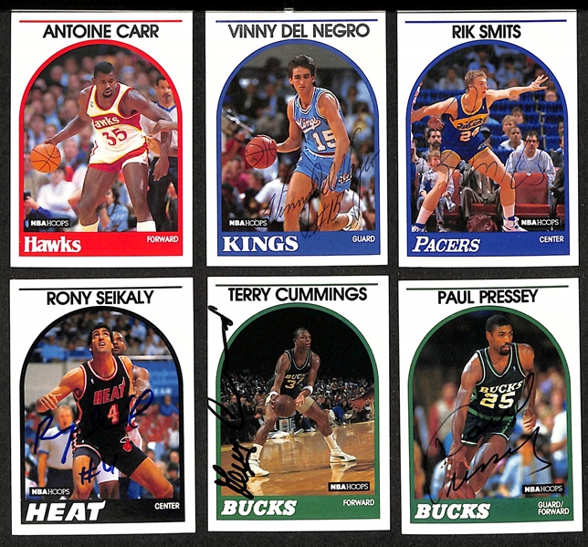 Lot of (120+) Signed 1989-90 NBA Hoops Basketball Cards inc. Karl Malone, Isiah Thomas, Kurt Rambis, + (JSA Auction Letter)