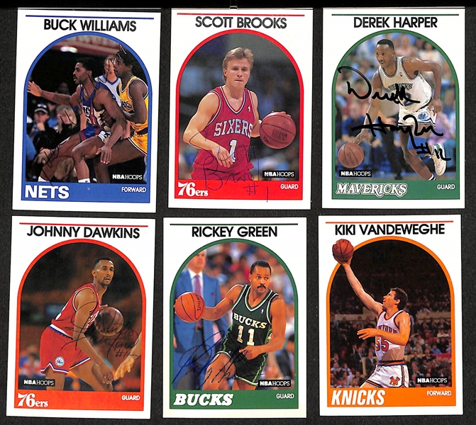 Lot of (120+) Signed 1989-90 NBA Hoops Basketball Cards inc. Karl Malone, Isiah Thomas, Kurt Rambis, + (JSA Auction Letter)