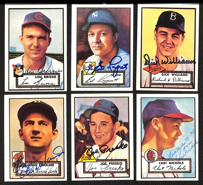 Lot of (45+) Signed 1952 Topps Reprint Cards inc. Richie Ashburn, Orestes Minoso, Billy Herman, Gil McDougald, + (JSA Auction Letter)