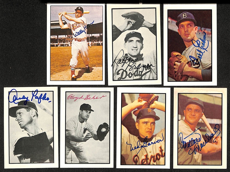 Lot of (40) Signed 1953 Bowman Reprint Cards inc. Stan Musial, Gil McDougald, Don Mossi, Johnny Podres, + (JSA Auction Letter)