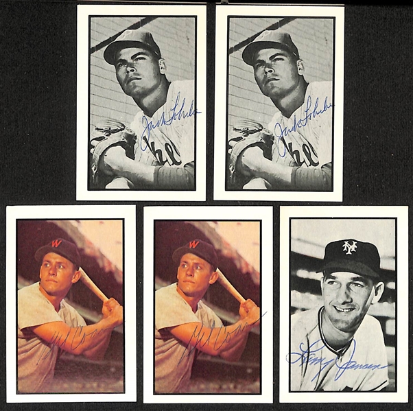 Lot of (20+) Signed 1953 Bowman Reprint Cards inc. Carl Furillo, Gil McDougald, Bob Cain, Paul La Palme, + (JSA Auction Letter)