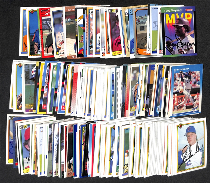 Lot of (275+) Signed Baseball Cards inc. Tony Gwynn, Jim Leyland, Adrian Beltre, Andres Galarrage, + (JSA Auction Letter)