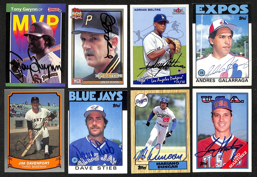 Lot of (275+) Signed Baseball Cards inc. Tony Gwynn, Jim Leyland, Adrian Beltre, Andres Galarrage, + (JSA Auction Letter)