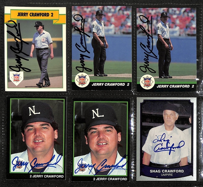 Lot of (150+) Signed Baseball Umpire Cards inc. (6) Bruce Froemming, (6) Doug Harvey, (5) Eric Gregg, + (JSA Auction Letter)