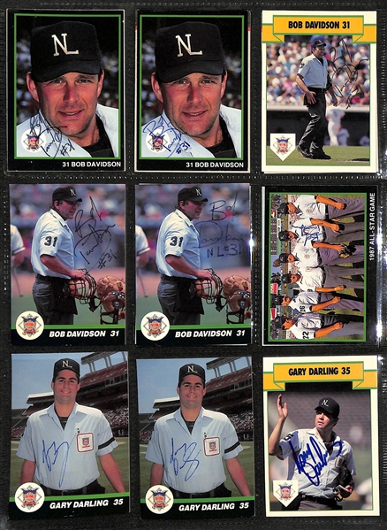 Lot of (150+) Signed Baseball Umpire Cards inc. (6) Bruce Froemming, (6) Doug Harvey, (5) Eric Gregg, + (JSA Auction Letter)