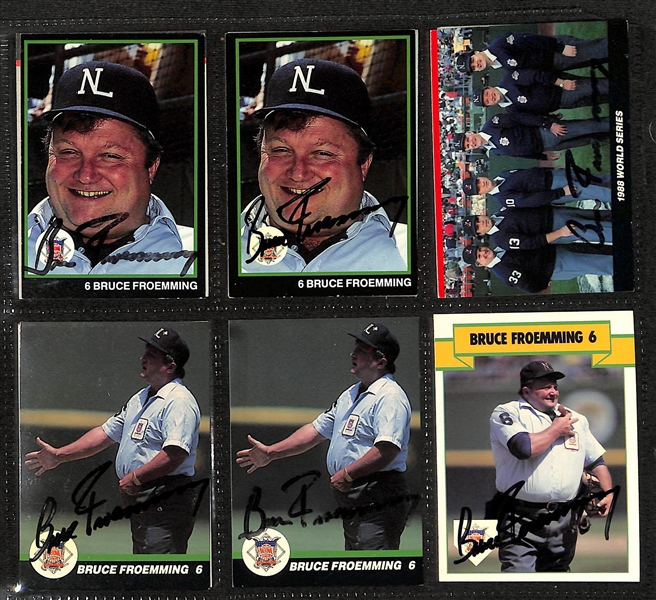 Lot of (150+) Signed Baseball Umpire Cards inc. (6) Bruce Froemming, (6) Doug Harvey, (5) Eric Gregg, + (JSA Auction Letter)