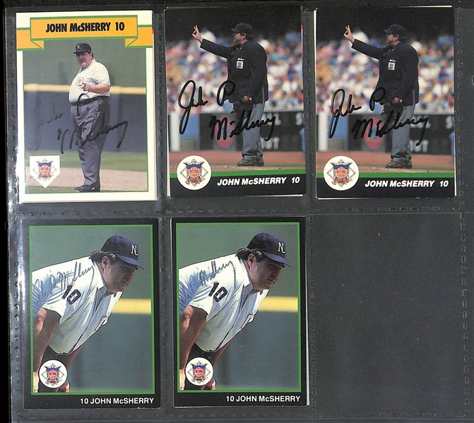 Lot of (150+) Signed Baseball Umpire Cards inc. (6) Bruce Froemming, (6) Doug Harvey, (5) Eric Gregg, + (JSA Auction Letter)