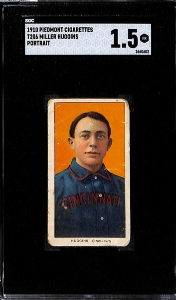 1909-11 T206 Lot - Hal Chase (SGC 2.5) and Miller Huggins (HOF - SGC 1.5)