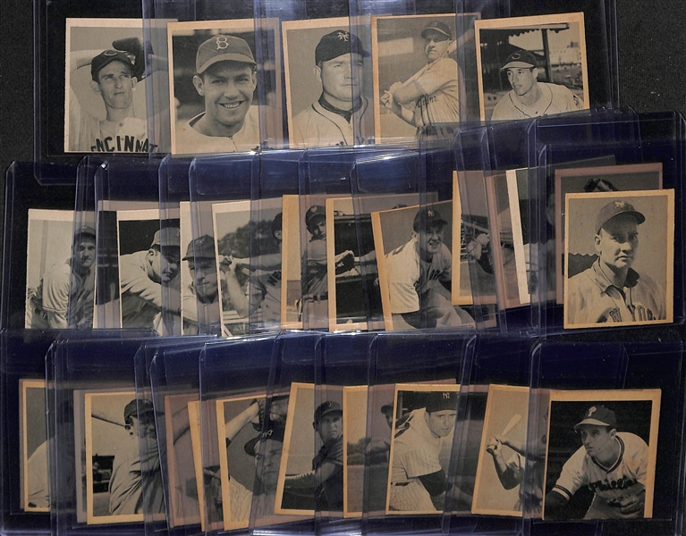 Lot of (30) 1948 Bowman Baseball Cards w. Bob Feller