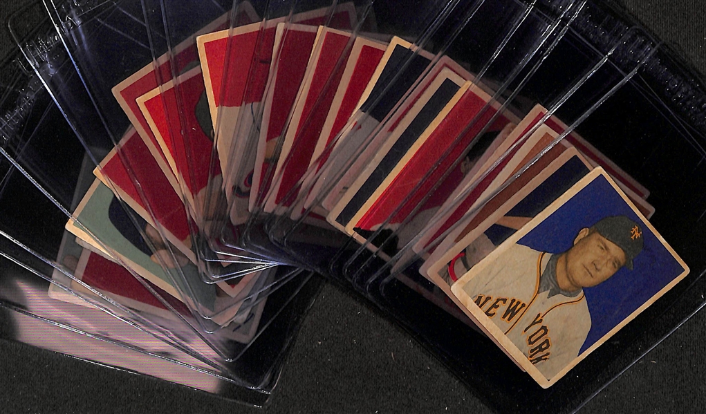 Lot of (22) 1949 Bowman Baseball Cards w. Johnny Mize