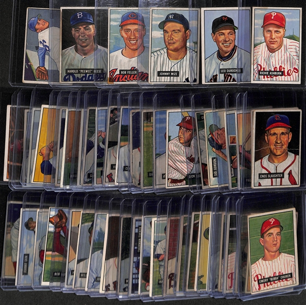 Lot of (48) 1951 Bowman Baseball Cards w. Richie Ashburn