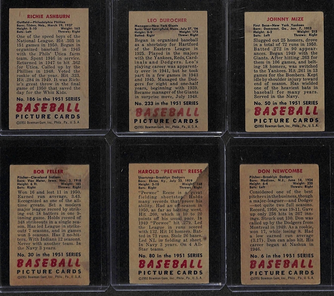 Lot of (48) 1951 Bowman Baseball Cards w. Richie Ashburn