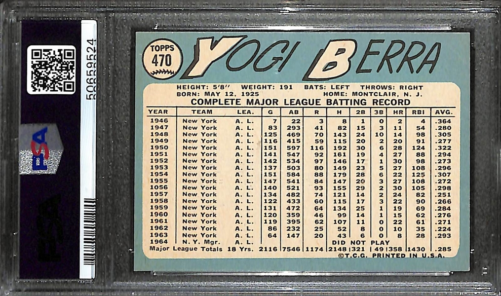 1965 Topps Yogi Berra PSA 8