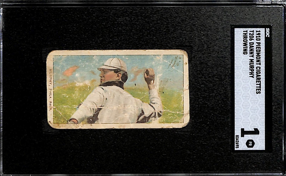 (4) 1909-11 T206 Cards - Clyde Engle (SGC 3), Danny Murphy Horizontal Card (SGC 1), Wild Bill Donovan (SGC 1.5), & Doc Crandall (SGC Authentic)