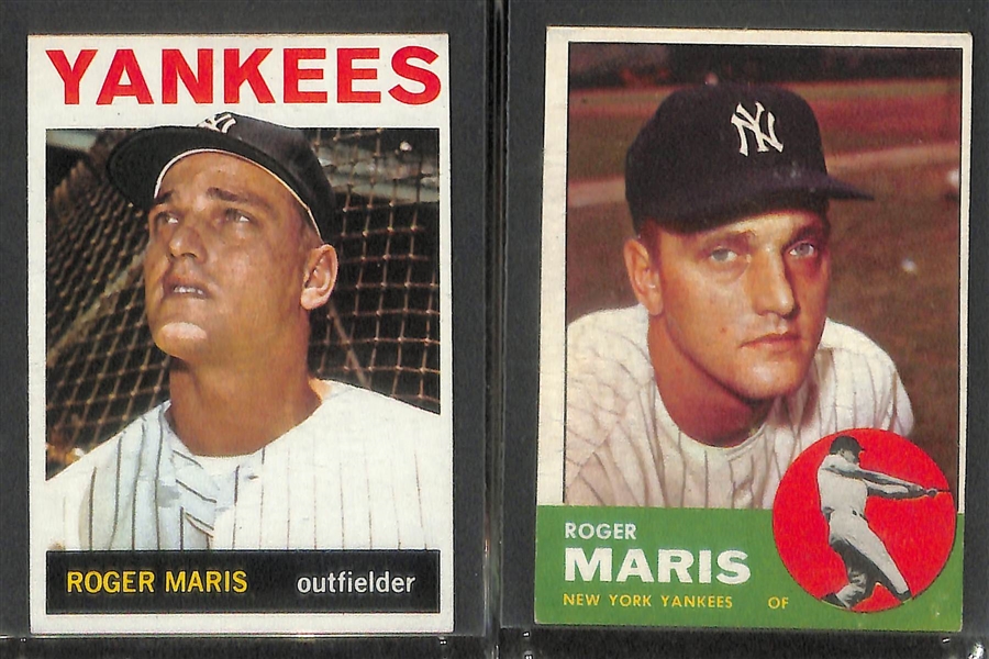 Lot of (4) Topps Roger Maris Cards w. 1960 Topps Roger Maris BVG 4