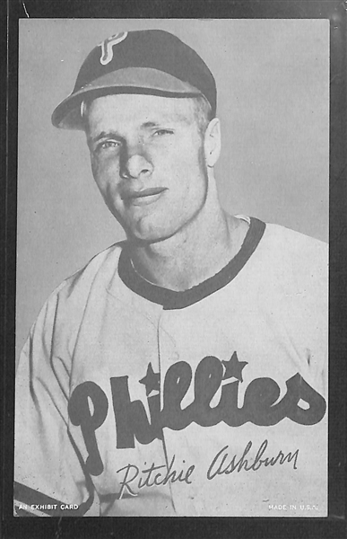 Lot of (16) Baseball Cards from 1948-1956 w. 1949 Exhibit Richie Ashburn Rookie Card