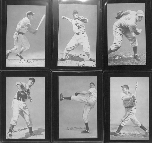 Lot of (16) Baseball Cards from 1948-1956 w. 1949 Exhibit Richie Ashburn Rookie Card