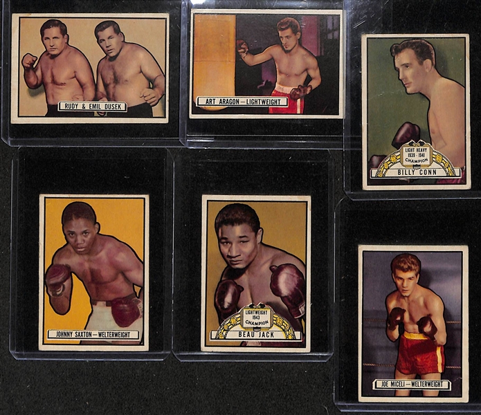 Lot of (19) Boxing Cards (3 PSA Graded) from 1950-2000 w. 1951 Ringside Sugar Ray Robinson