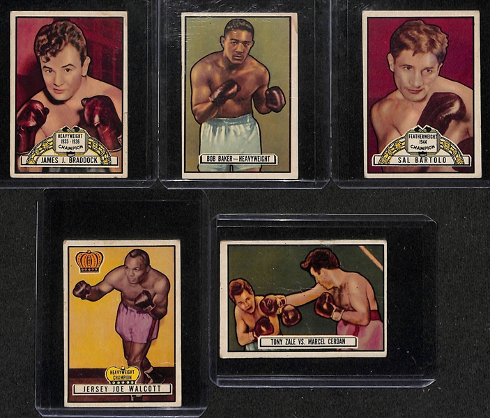 Lot of (19) Boxing Cards (3 PSA Graded) from 1950-2000 w. 1951 Ringside Sugar Ray Robinson