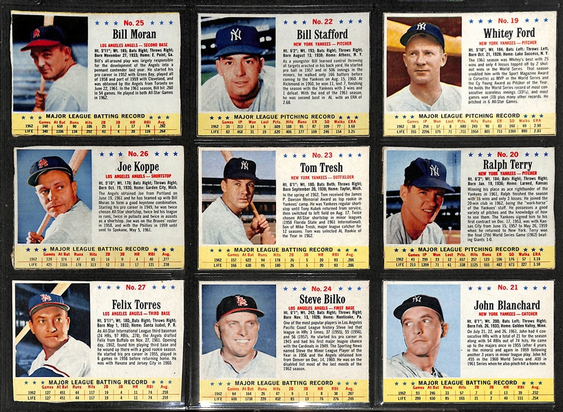 Lot of Approx (185) 1963 Post & Jello Hand Cut Baseball Cards w. 1963 Jello Roger Maris PSA 3