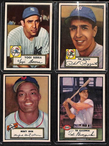 Lot of (215) Different 1952 Topps Baseball Cards (Cards Between #2 and #250) w. Yogi Berra