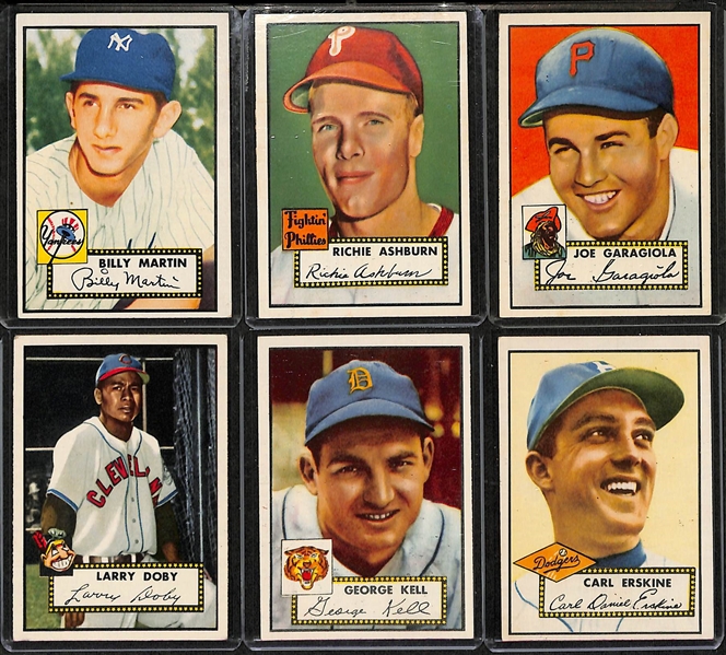 Lot of (215) Different 1952 Topps Baseball Cards (Cards Between #2 and #250) w. Yogi Berra